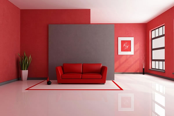 Bộ ba màu đỏ-đen-trắng luôn đem đến vẻ đẹp cá tính hiện đại cho ngôi nhà