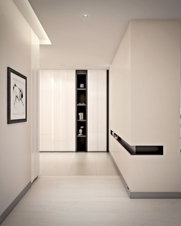 Căn hộ màu trắng với thiết kế phòng khách và nhà bếp liền kề sang trọng tiện nghi-8