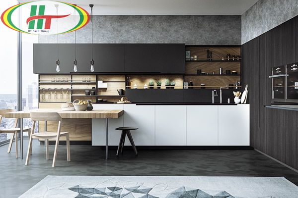 Cách sử dụng màu đen trong trang trí nội thất phòng bếp hiện đại
