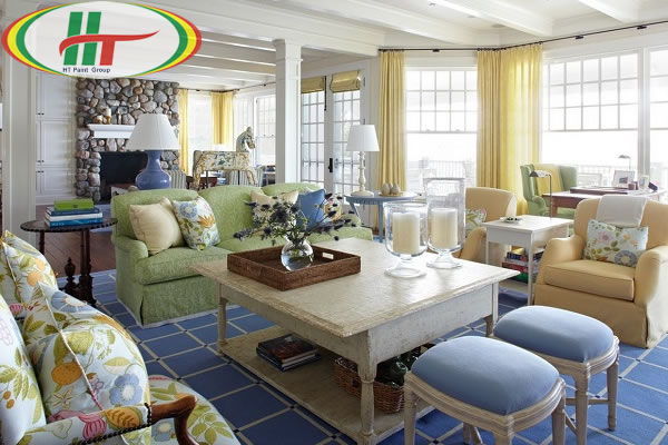 Tổng hợp cách sử dụng màu pastel trong trang trí nội thất phòng khách-5