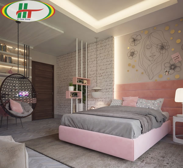 Những mẫu phòng ngủ đẹp với màu sắc nổi bật thiết kế ấn tượng dành cho nữ-1