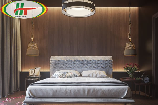 Mẫu phòng ngủ thiết kế ấn tượng nổi bật với tường bằng gỗ