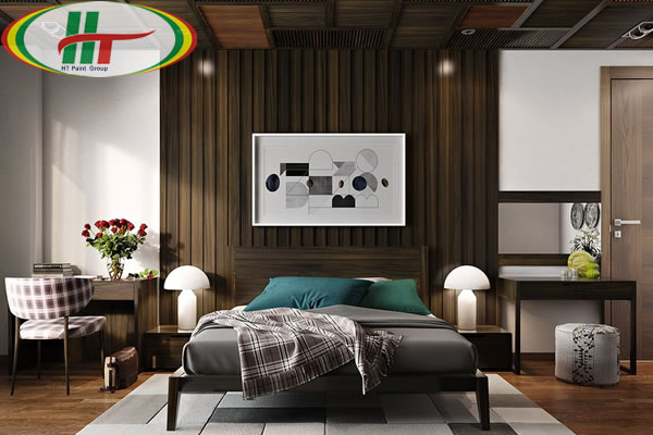 Mẫu phòng ngủ thiết kế ấn tượng nổi bật với tường bằng gỗ-4