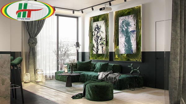 Ý tưởng trang trí nội thất màu xanh lá cây độc đáo ấn tượng-1