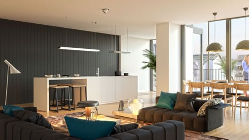 Làm mới không gian sống với thiết kế phòng khách liền kề nhà bếp hiện đại đầy phong cách