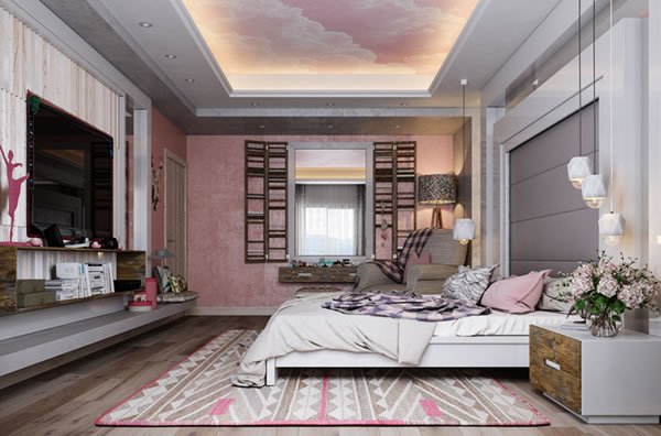 Gợi ý trang trí nội thất phòng ngủ với tone hồng nhẹ nhàng bắt mắt